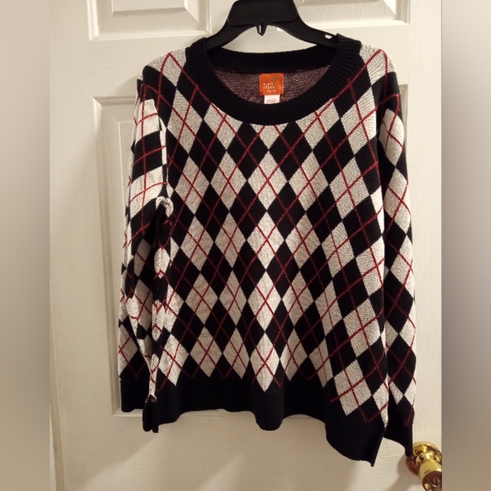 💕Argyle Sweater in Black, White, and Red